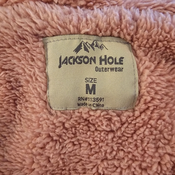 Jackson Hole Fleece Lined Checkered Hoodie Jacket Medium - Picture 2 of 4